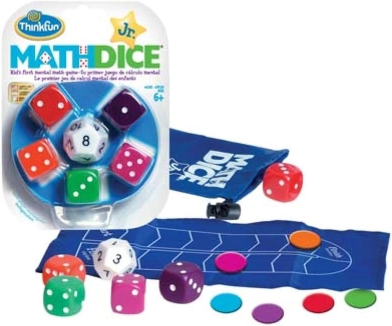 Think Fun Math Dice Junior Game - Engaging Math Skills Builder | Perfect for Kids Aged 6+ | Aids in Mental Agility | Toy of The Year Nominee - Image 1