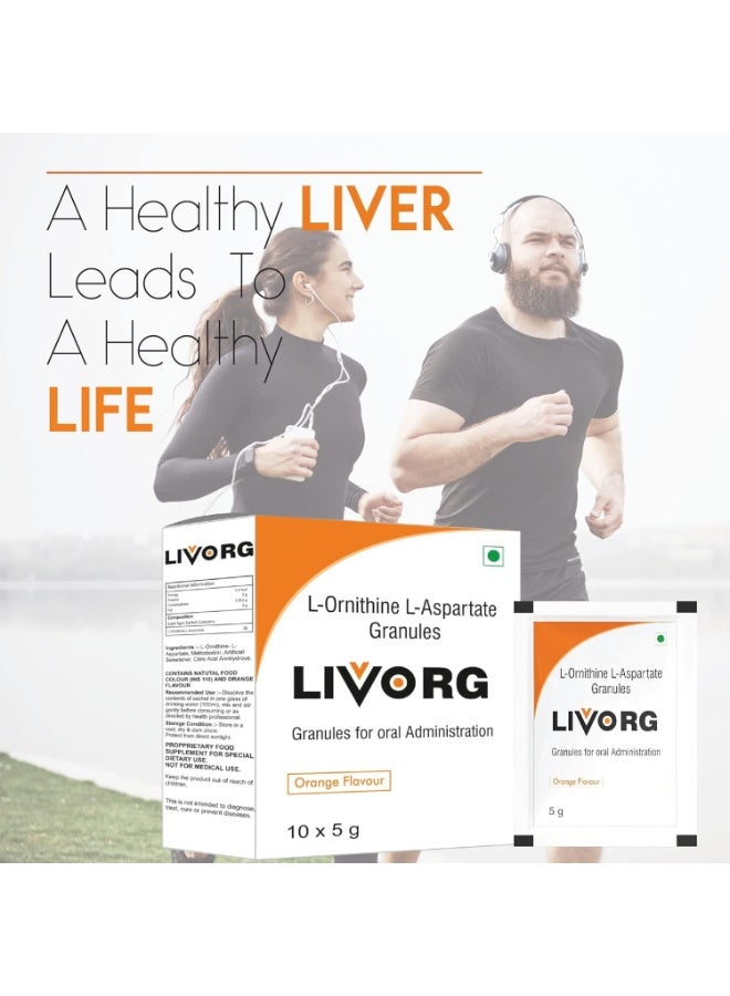 Bioven Ingredients L-Ornithine L-Aspartate Granules for Liver Support | Helps Reduce Ammonia Levels, Improves Digestion & Supports Detoxification | 5g Sachets - Image 2