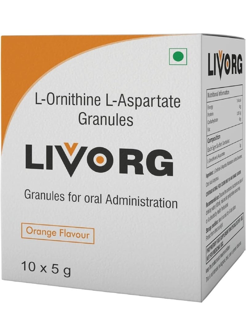 Bioven Ingredients L-Ornithine L-Aspartate Granules for Liver Support | Helps Reduce Ammonia Levels, Improves Digestion & Supports Detoxification | 5g Sachets - Image 1