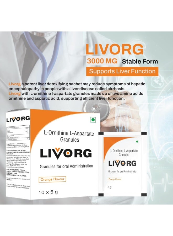 Bioven Ingredients L-Ornithine L-Aspartate Granules for Liver Support | Helps Reduce Ammonia Levels, Improves Digestion & Supports Detoxification | 5g Sachets - Image 4