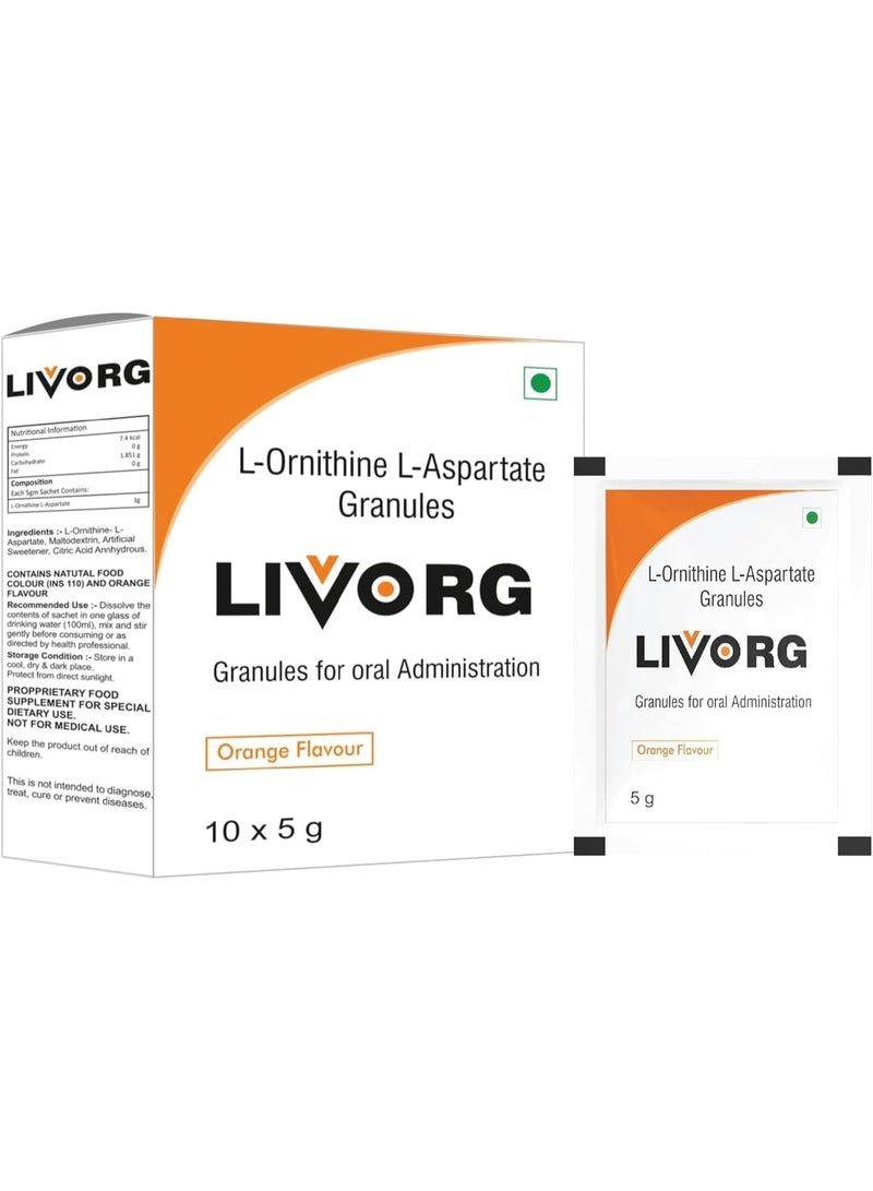 Bioven Ingredients L-Ornithine L-Aspartate Granules for Liver Support | Helps Reduce Ammonia Levels, Improves Digestion & Supports Detoxification | 5g Sachets - Image 3