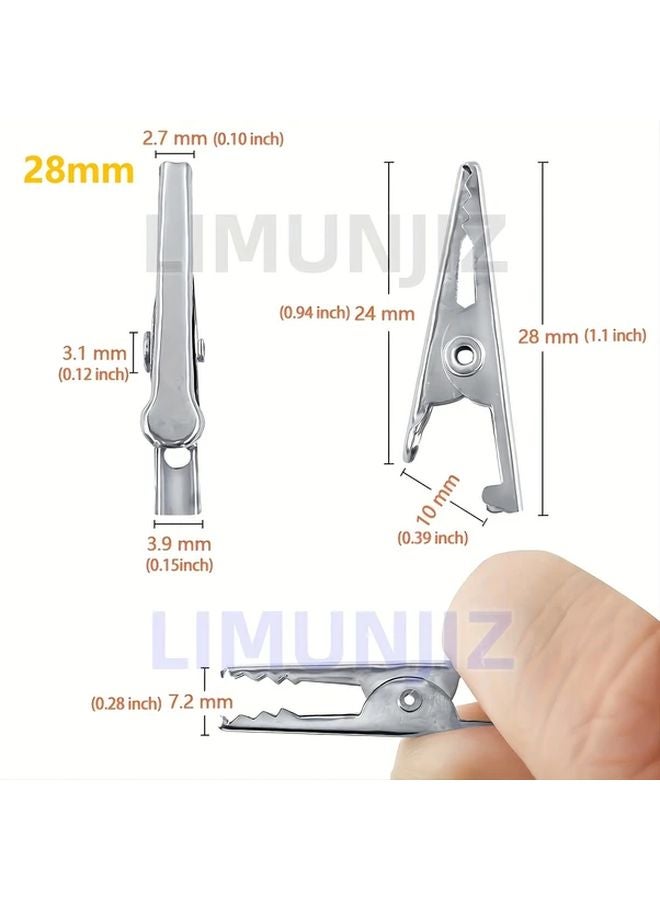 50 قطعة مشبك تمساح معدني مطلي بالنيكل مقاس 35 ملم لإدارة الكابلات والاختبارات الكهربائية - Image 3
