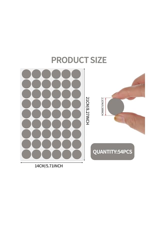 The Bros Self-Adhesive Screw Cap Stickers - 54 PCS PVC Screw Cover Caps Dust-Proof Screw Hole Cover Stickers, Cover up Annoying Screws, for Wall, Wooden Furniture Cabinet, Desk Screws (Gray) - Image 2
