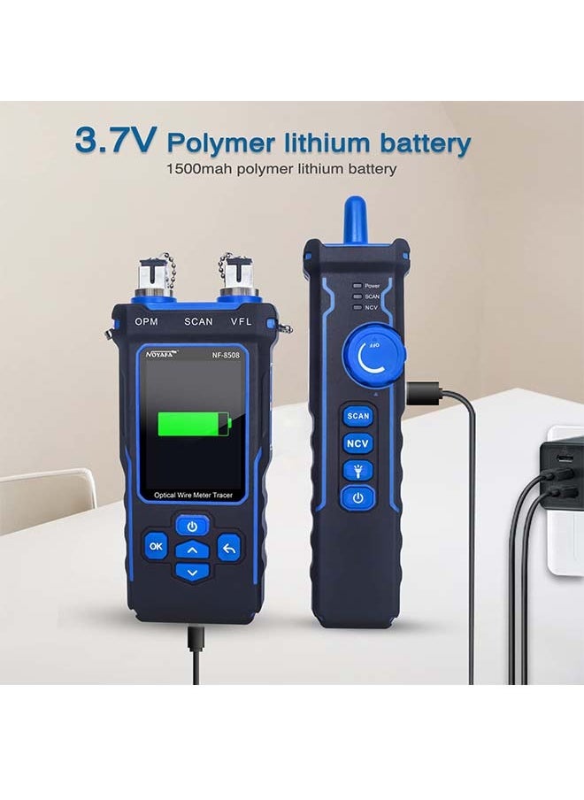 NOYAFA - NOYAFA Network Cable Tester with Optical Power Meter VFL, CAT5 CAT6 Cable Toner Ethernet Cable Tester, RJ11 RJ45 Network Tester for Telephone, Ethernet, Video, PoE Tester Wire Tracer Fiber Tester - Image 1