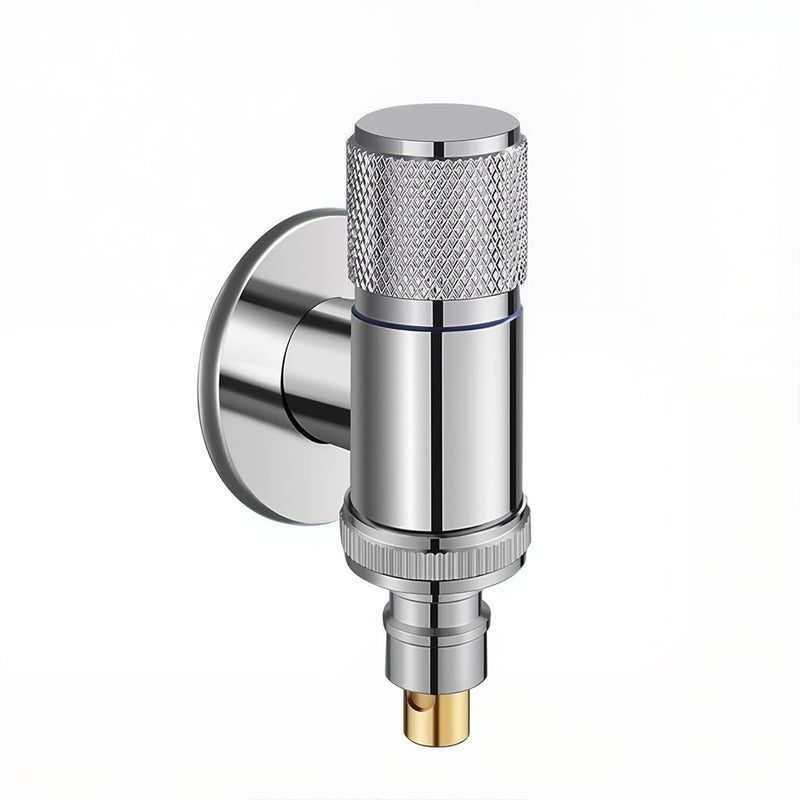 HASTHIP صنبور غسالة الملابس ®، صمام زاوية عالمي صغير كامل المعدن 1/2'' للغسيل (تشطيب كروم) - Image 1