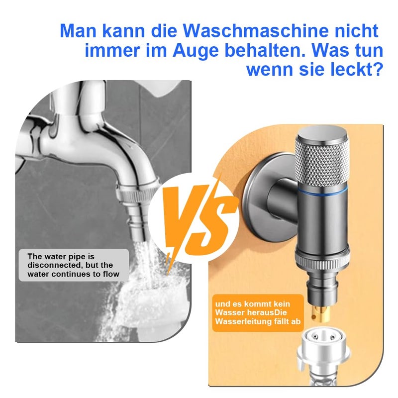 HASTHIP صنبور غسالة الملابس ®، صمام زاوية عالمي صغير كامل المعدن 1/2'' للغسيل (تشطيب كروم) - Image 3