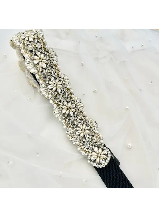 Gold Pearl Rhinestone Bridal Sash for Wedding Dresses Party Accessories - Image 5