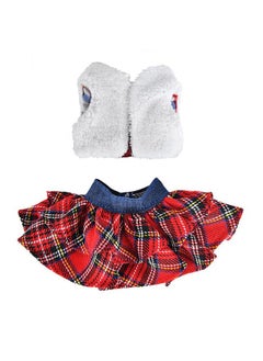 E-TING Santa Clothing Fluffy Vest+ Plaid Skirt Accessories For Elf Doll Christmas Decoration  - Image 1