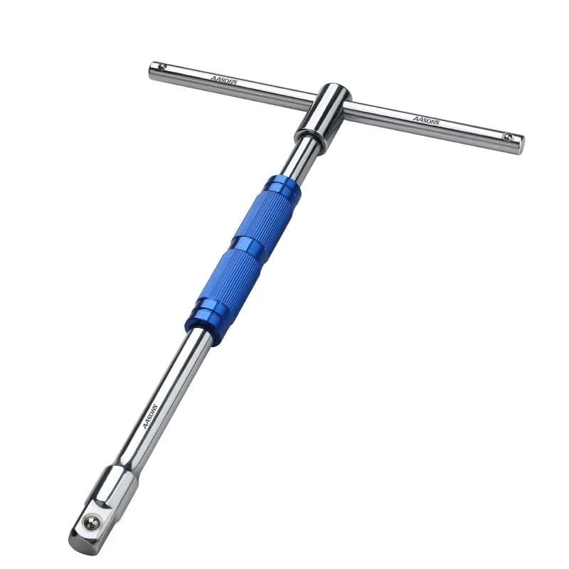 Hetkrishi Tshaped Socket Spinner Wrench SD Universal Adjustable T Spanner Tool Professional T Handle Socket Speed Driver TType Handle Hex Allen Key Wrench For Car Electric Vehicle Motorcycle - Image 1