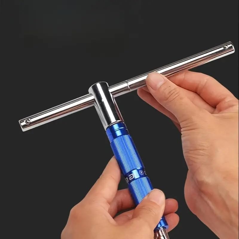 Hetkrishi Tshaped Socket Spinner Wrench SD Universal Adjustable T Spanner Tool Professional T Handle Socket Speed Driver TType Handle Hex Allen Key Wrench For Car Electric Vehicle Motorcycle - Image 4