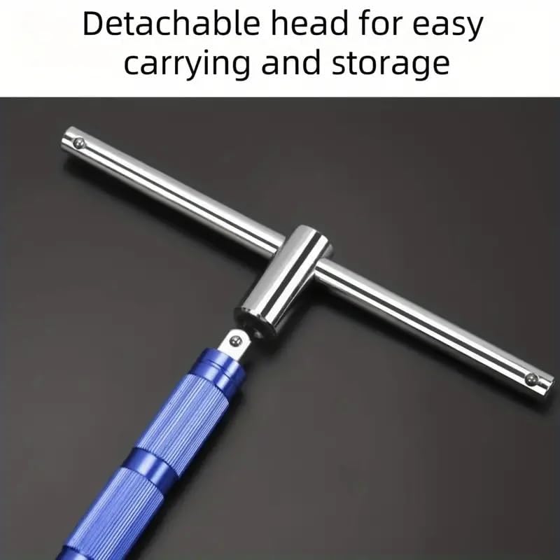 Hetkrishi Tshaped Socket Spinner Wrench SD Universal Adjustable T Spanner Tool Professional T Handle Socket Speed Driver TType Handle Hex Allen Key Wrench For Car Electric Vehicle Motorcycle - Image 5