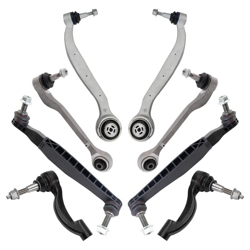 مجموعة تعليق توجيه أمامية TRQ مع ذراع تحكم مع وصلة كروية ورابط مثبت شريط التوازن وقضيب توجيه متوافق مع شيفروليه كامارو 2016-2020