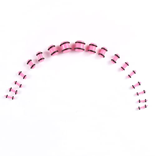 Memsion Ear Stretching Kit Gauges for Ears 46 Pieces 14G-00G Ear Gauges Expander Set Acrylic Ear Tapers and Plugs Body Earring Piercing Kits Pink color - Image 5