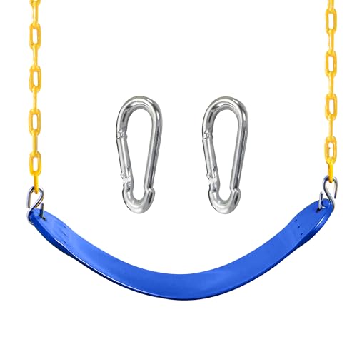 TURFEE Swing for Outdoor Swing Set Pack of 1 Seat Replacement Kit with Heavy Duty Chains Backyard Swingset Playground Accessories for Kids Blue - Image 1