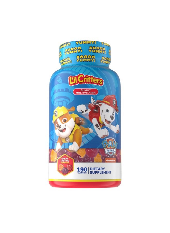 L'il Critters L’il Critters Paw Patrol Gummy Vites Daily Gummy Multivitamin for Kids, Vitamin C, D3 for Immune Support Cherry, Orange and Blueberry Flavors, 190 Gummies - Image 1
