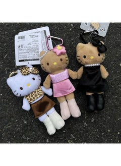 Generic Spice Girl Leopard Print Black Leather Hellokitty Long Leg Pendant Kt Cat Waste Earth Style Backpack Keychain Hanging Ornaments-Specifications:【the Handmade Clothes Are Too Big, So Be Careful With P  - Image 3