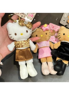 Generic Spice Girl Leopard Print Black Leather Hellokitty Long Leg Pendant Kt Cat Waste Earth Style Backpack Keychain Hanging Ornaments-Specifications:【the Handmade Clothes Are Too Big, So Be Careful With P  - Image 5