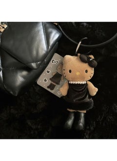 Generic Spice Girl Leopard Print Black Leather Hellokitty Long Leg Pendant Kt Cat Waste Earth Style Backpack Keychain Hanging Ornaments-Specifications:【the Handmade Clothes Are Too Big, So Be Careful With P  - Image 4