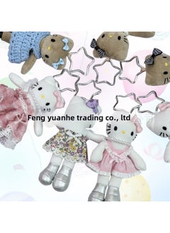 Generic Spice Girl Leopard Print Black Leather Hellokitty Long Leg Pendant Kt Cat Waste Earth Style Backpack Keychain Hanging Ornaments-Specifications:【the Handmade Clothes Are Too Big, So Be Careful With P  - Image 1