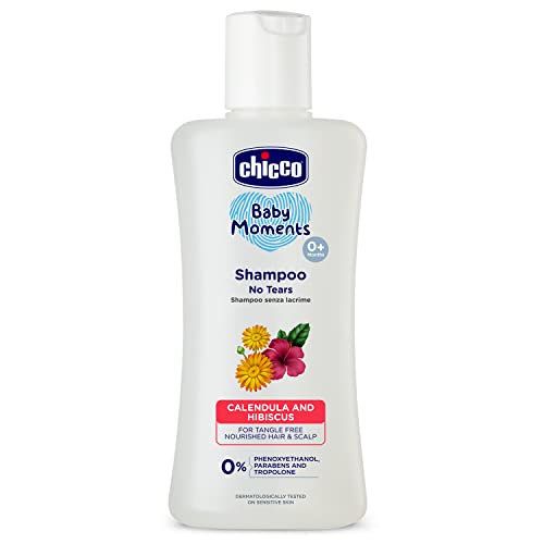 Chicco Baby Moments Shampoo for Tear-Free Bath Times, New Advanced Formula with Natural Ingredients, Suitable for Baby’s Tangle Free, Smooth Hair, No Phenoxyethanol and Parabens (200ml) - Image 1