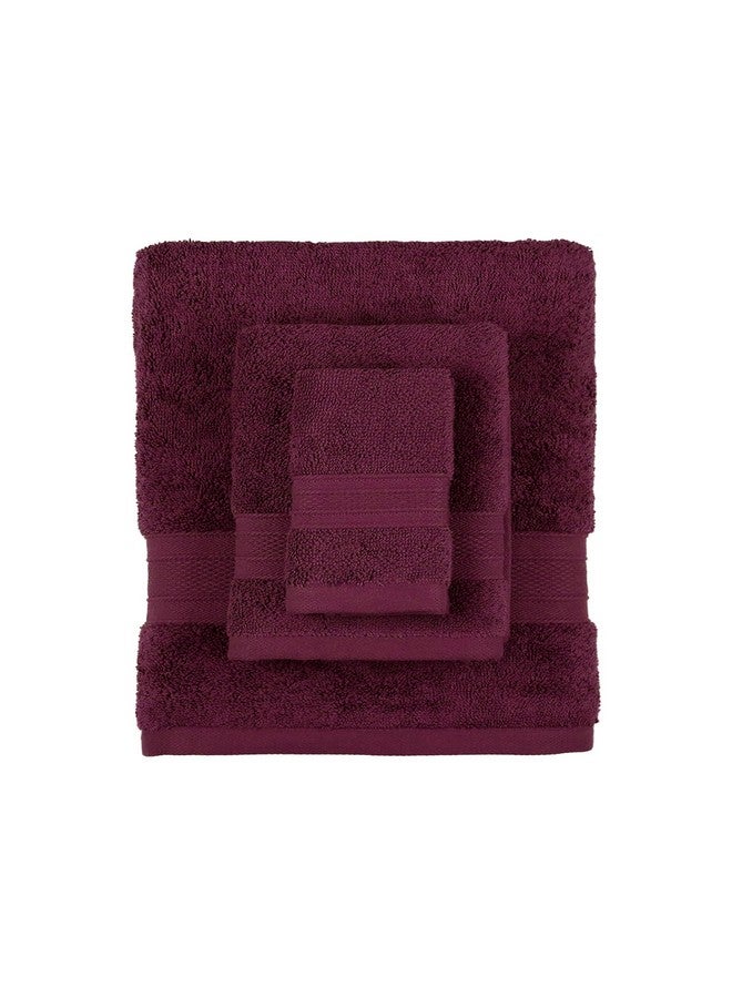 Trident منشفة تريدايت الناعمة المريحة للحمام، منشفة قطن 100%، فائقة النعومة، عالية الامتصاص، مجموعة من 6 مناشف، 500 غم - نبيذ أحمر - Image 3