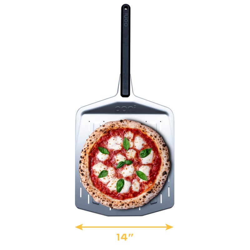 ooni 14â€ Perforated Pizza Peel â€“ Long Handle Perforated Aluminium Pizza Paddle â€“ Lightweight Pizza Turning Peel Outdoor Pizza Oven Accessories - Image 2