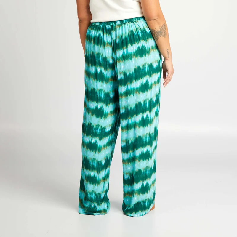 Kiabi Wide-Leg Trousers Green