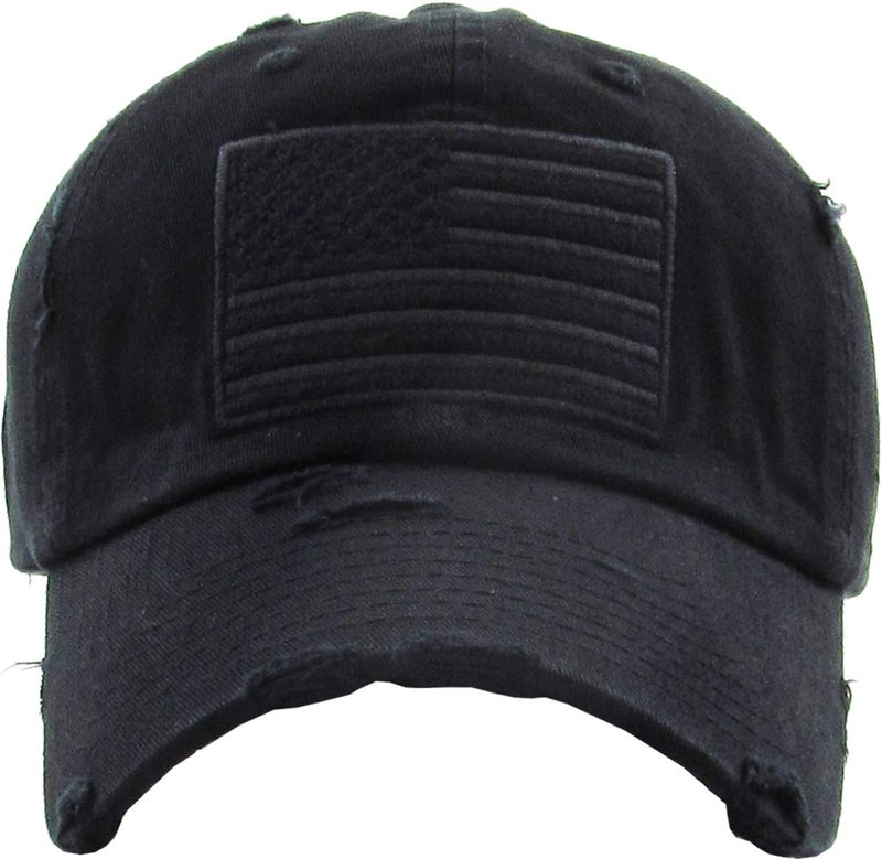KBETHOS KBVT-209 BLK Tactical Operator with USA Flag Patch US Army Military Baseball Cap Adjustable - Image 2