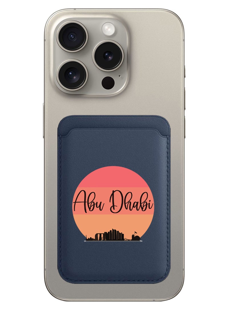 Theodor Magnetic Wallet, Compatible with MagSafe Wallet, for iPhone Wallet, for iPhone 16/15/14/13/12 Series, Not for iPhone 13/12 mini, 3 Card Holder, Vegan Leather, Navy - Abu dhabi Sun - Image 1