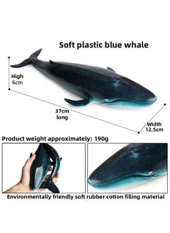 Animal Model Soft Glue Marine Life Simulation Soft Glue Dinosaur Toy Deng's Fish Sliding Toothosaurus Swollen Head Dragon Thick Nose Dragon-Color:SS Soft Glue Big Blue Whale
