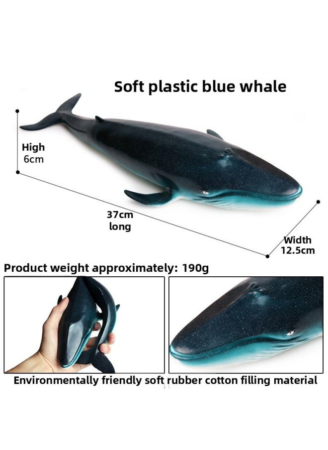 Generic - Animal Model Soft Glue Marine Life Simulation Soft Glue Dinosaur Toy Deng's Fish Sliding Toothosaurus Swollen Head Dragon Thick Nose Dragon-Color:SS Soft Glue Big Blue Whale - Image 1