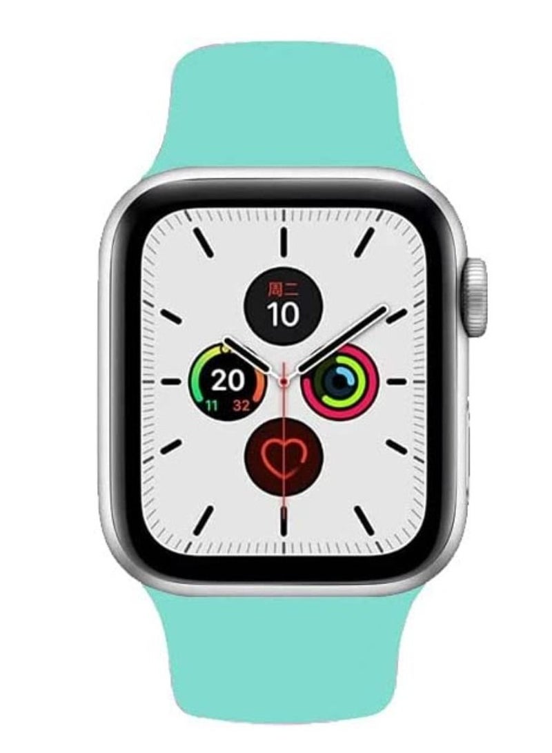 VITION Apple Watch Band 42mm/44mm/45mm Soft Silicone Replacement Wrist Strap for iWatch Series 7/SE/6/5/4/3/2/1 Turquoise - Image 4