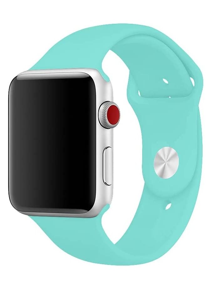 VITION Apple Watch Band 42mm/44mm/45mm Soft Silicone Replacement Wrist Strap for iWatch Series 7/SE/6/5/4/3/2/1 Turquoise - Image 1