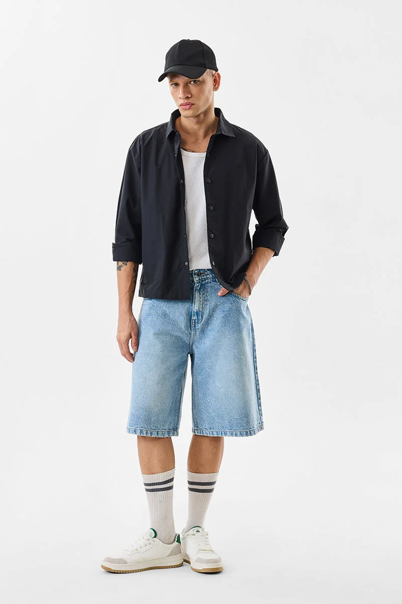 SNITCH جاكيت أسود بقصة عادية