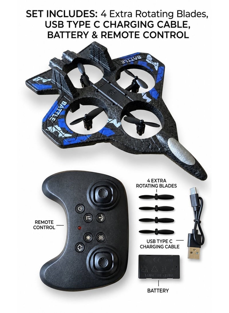 Remote Control LED Foam Airplane – Durable 2.4GHz EPP Foam RC Plane for Kids, 360° Stunts, Rechargeable Battery, Long-lasting Outdoor Toy - Image 3