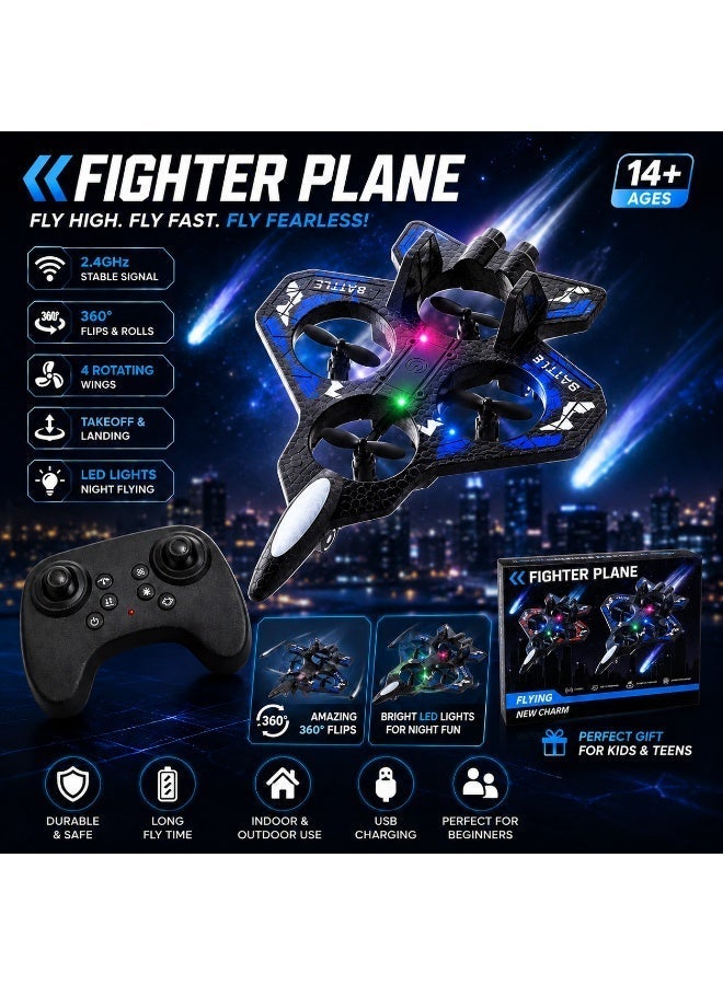 Remote Control LED Foam Airplane – Durable 2.4GHz EPP Foam RC Plane for Kids, 360° Stunts, Rechargeable Battery, Long-lasting Outdoor Toy - Image 2