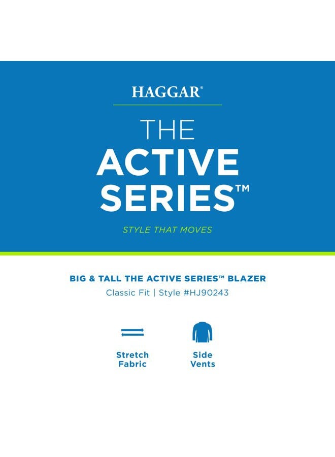 Haggar بليزر جاباردين كلاسيكي للرجال من سلسلة الأنشطة (مقاسات عادية وكبيرة وطويلة)، أسود - Image 5