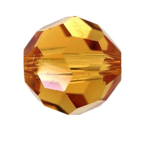 Adabele 50pcs Adabele Austrian 6mm Faceted Loose Round Crystal Beads Amber Yellow Compatible with 5000 Swarovski Crystals Preciosa SS2R-607 - Image 1
