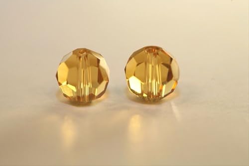 Adabele 50pcs Adabele Austrian 6mm Faceted Loose Round Crystal Beads Amber Yellow Compatible with 5000 Swarovski Crystals Preciosa SS2R-607 - Image 4