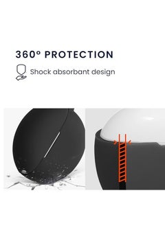 Generic Case Compatible with Oppo Enco Buds 2, [Anti-Shock] [Anti-Scratch] Soft Silicone Anti-Lost and Shockproof Case with Carabiner, Black  - Image 4