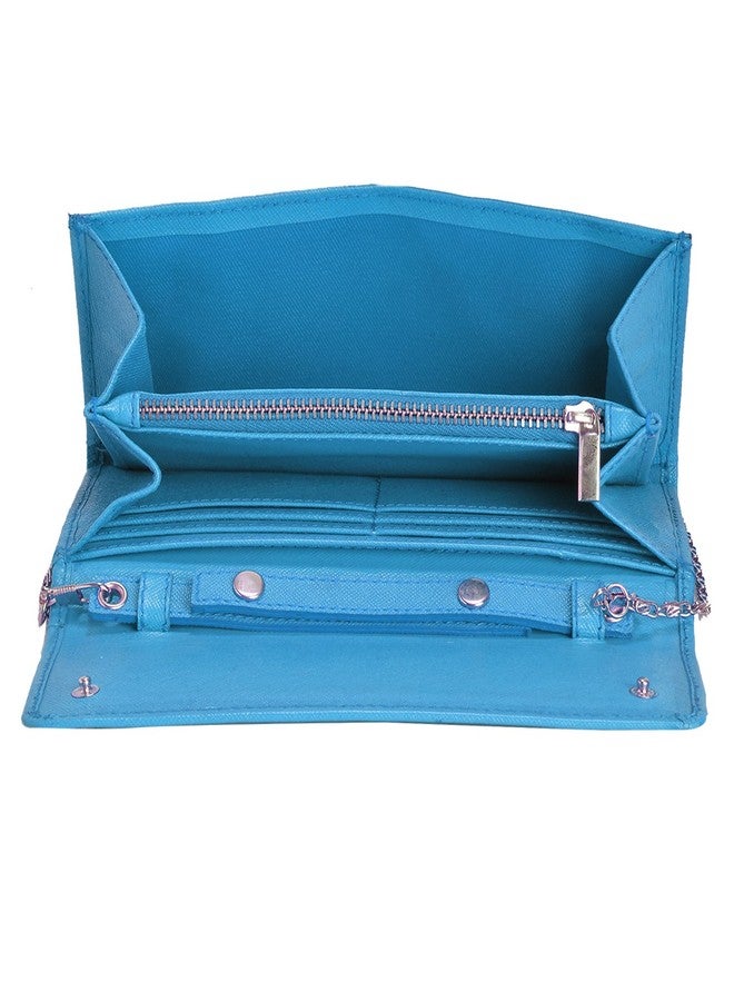 MANDAVA genuine safiano leather turquoise ladies bag - Image 5