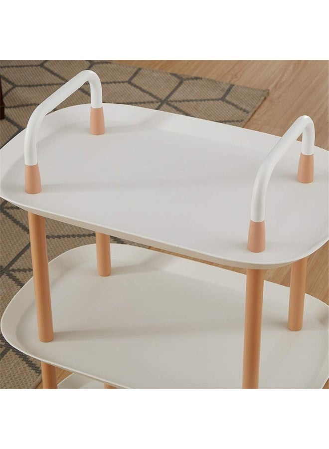 طعم المنزل عربة تخزين متحركة من طبقتين أو ثلاث طبقات مزودة بعجلات ومقبض - عربة بلاستيكية متعددة الأغراض، منظم متنقل موفر للمساحة للمطبخ والحمام والمكتب وغرفة الغسيل وغرفة المعيشة - Image 5