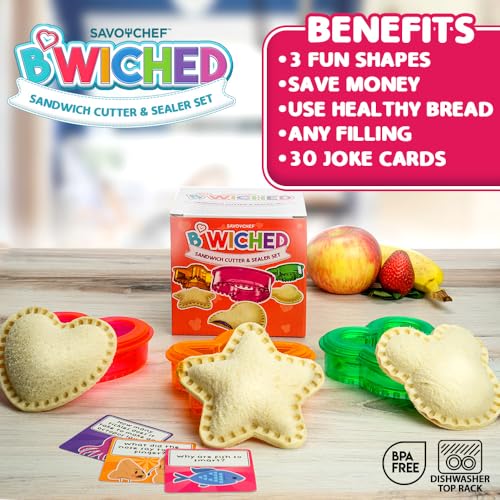 Savoychef Sandwich Cutter and Sealer - Crustless Sandwich Maker - Great for Lunchbox and Bento Box - Boys and Girls Kids Lunch - Sandwich Cutters for Kids (Heart, Star, Mouse) - Image 5