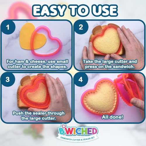 Savoychef Sandwich Cutter and Sealer - Crustless Sandwich Maker - Great for Lunchbox and Bento Box - Boys and Girls Kids Lunch - Sandwich Cutters for Kids (Heart, Star, Mouse) - Image 4