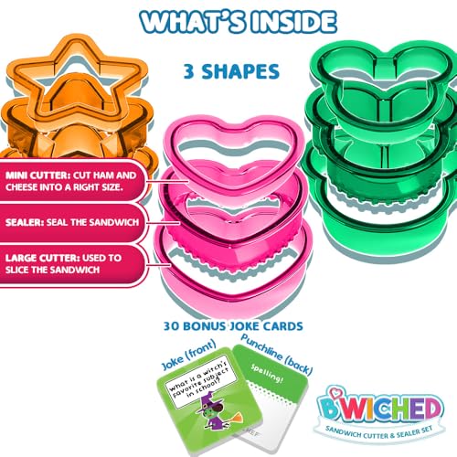 Savoychef Sandwich Cutter and Sealer - Crustless Sandwich Maker - Great for Lunchbox and Bento Box - Boys and Girls Kids Lunch - Sandwich Cutters for Kids (Heart, Star, Mouse) - Image 3