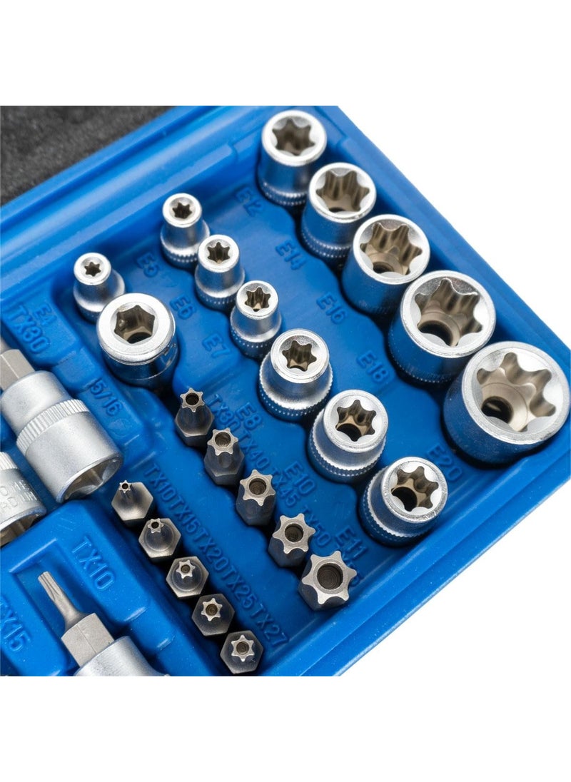 TiTi 5529 3/8" - 1/4" Internal-External Torx Bits Socket Wrench Set 34 Pieces  - Image 4