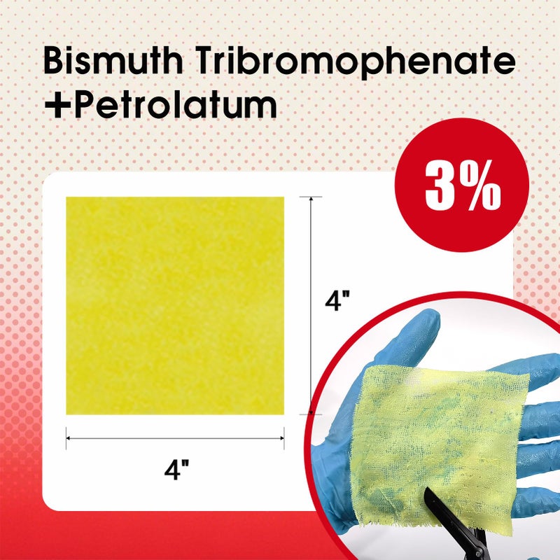 POLYNEW Xeroform Petrolatum Dressing 4"x4", 25 PCS Non-Adherent Gauze for Low Exudating Wounds, Fine Mesh Gauze Pads for Burns, Abrasions, Lacerations, Skin Grafts and Surgical Incisions - Image 2