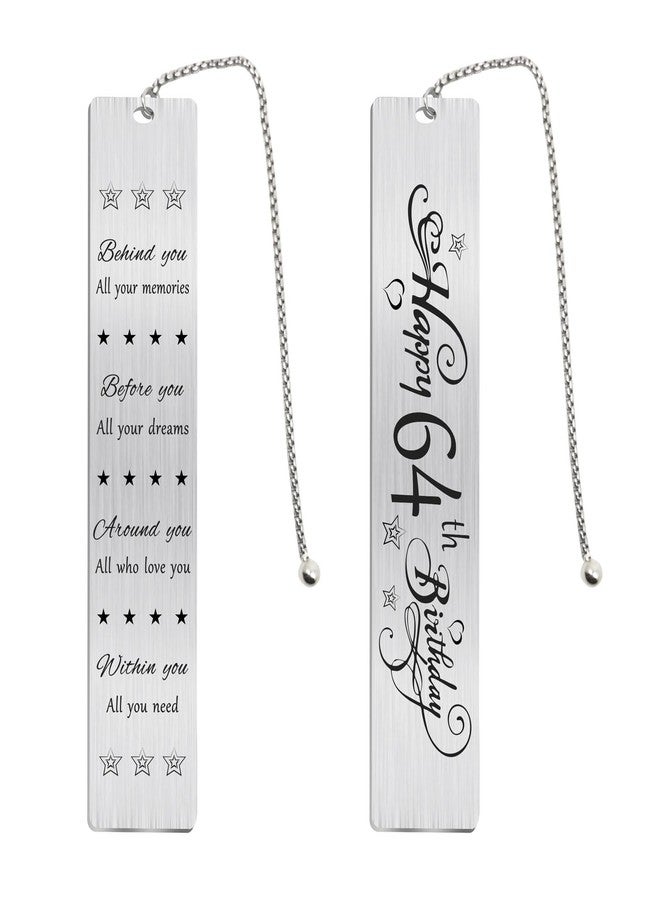 Jzxwan Happy 64th Birthday Gifts for Women Men, 64 Year Old Birthday Bookmark Gift for Him Her, Happy 64 Yr Bday Book Mark for Female Male, 1961 Bd Present, 64th Bday Card Decoration - Image 1