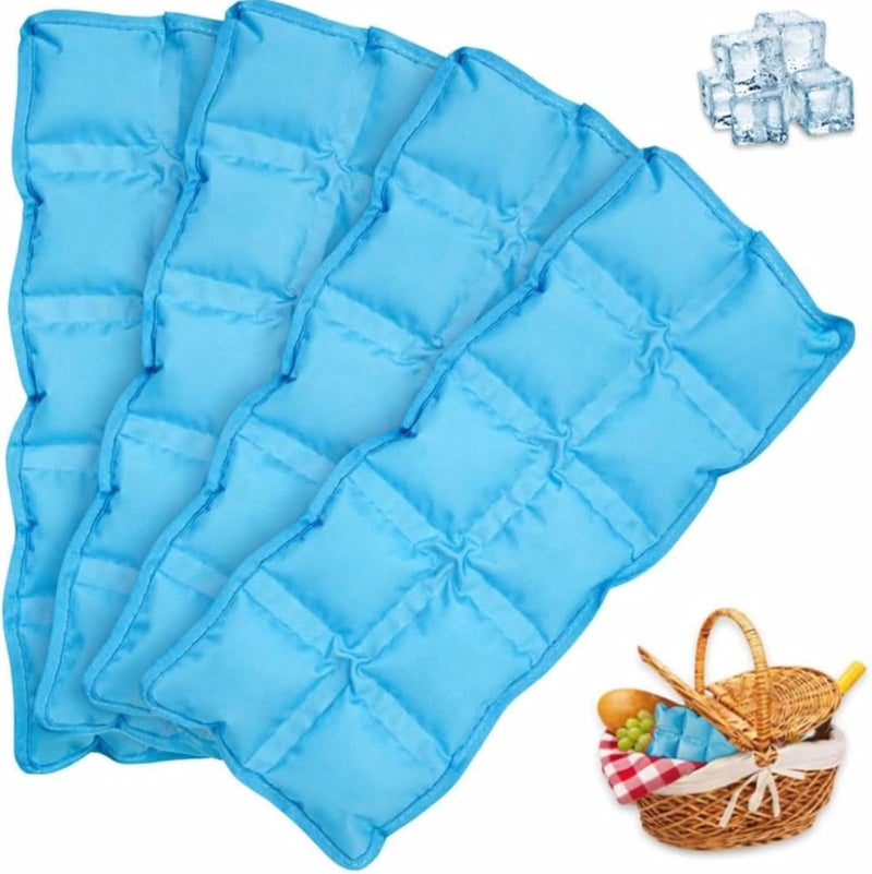 WORLD-BIO 4 Pack Slim Ice Packs for Lunch Boxes, Coolers, Shipping & Travel - Reusable Leakproof Freezer Packs, Long-Lasting Flexible Cold Compress for Food/Medications - Image 1