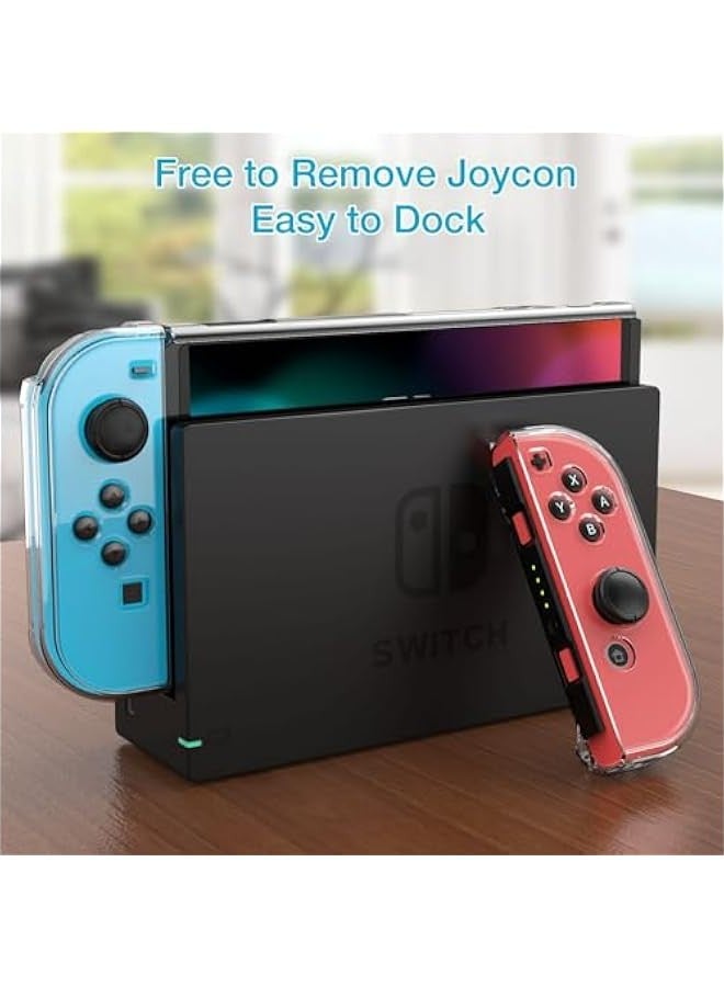 TRASSLE Switch Case for Nintendo Switch Case Dockable with Screen Protector, Clear Protective Case Cover for Nintendo Switch and JoyCon Controller with a Switch Tempered Glass Screen Protector - Image 2